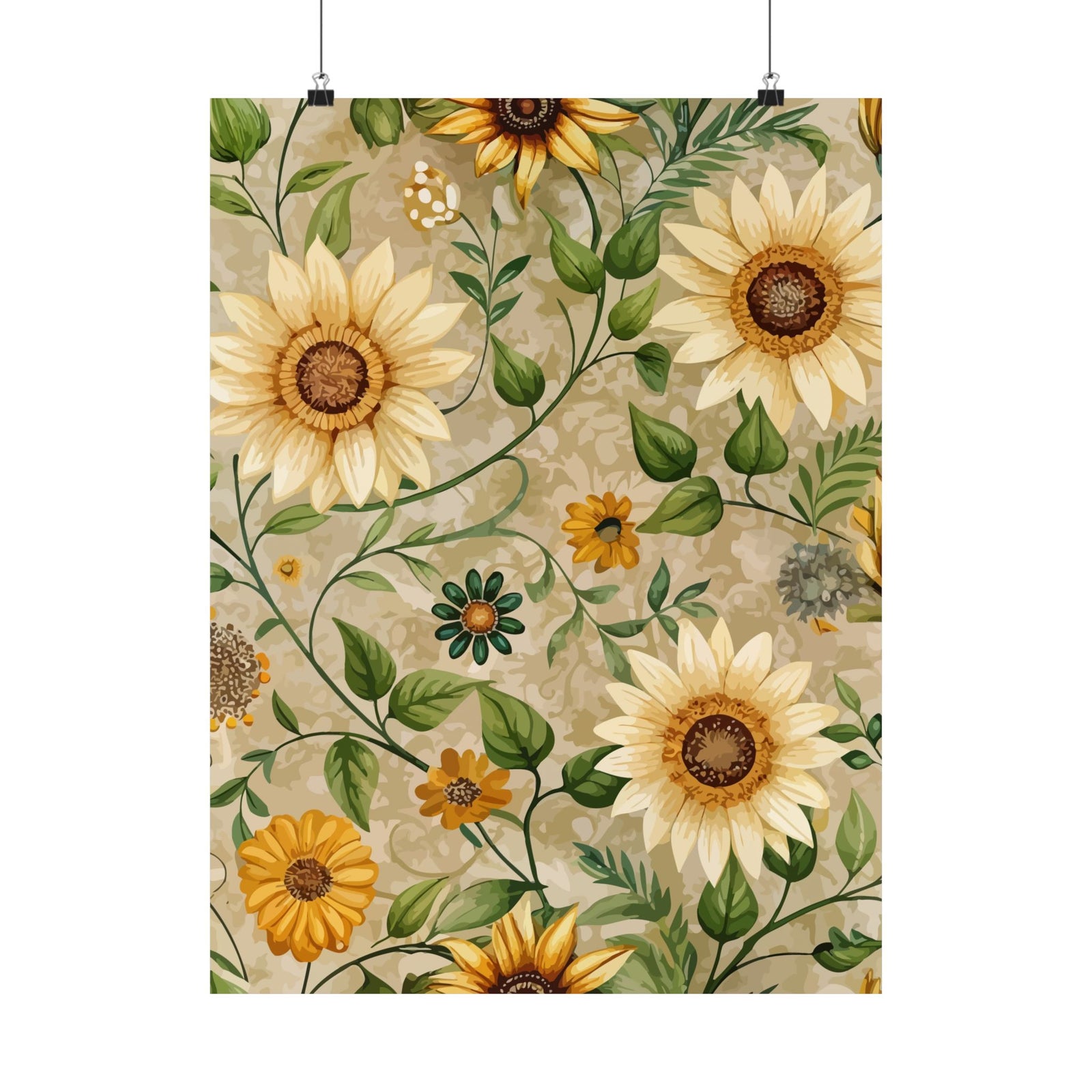 Folk Floral Pattern, Appalachian Inspired 01 - 18 in x 24 in Matte Poster