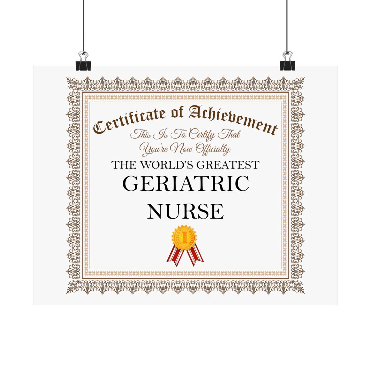 World's Greatest Geriatric Nurse - 14 in x 11 in Matte Poster