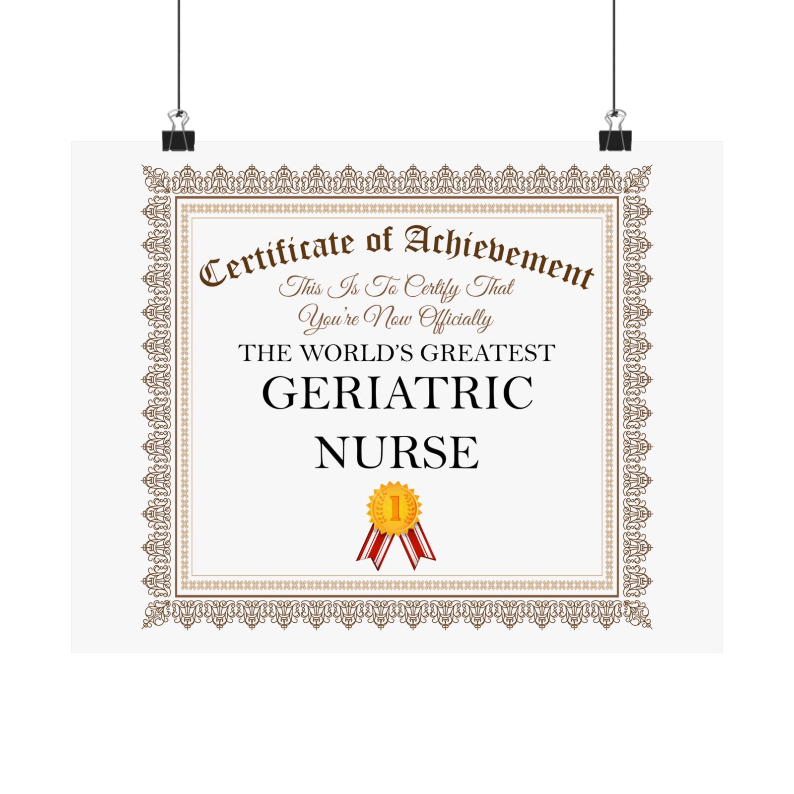 World's Greatest Geriatric Nurse - 14 in x 11 in Matte Poster