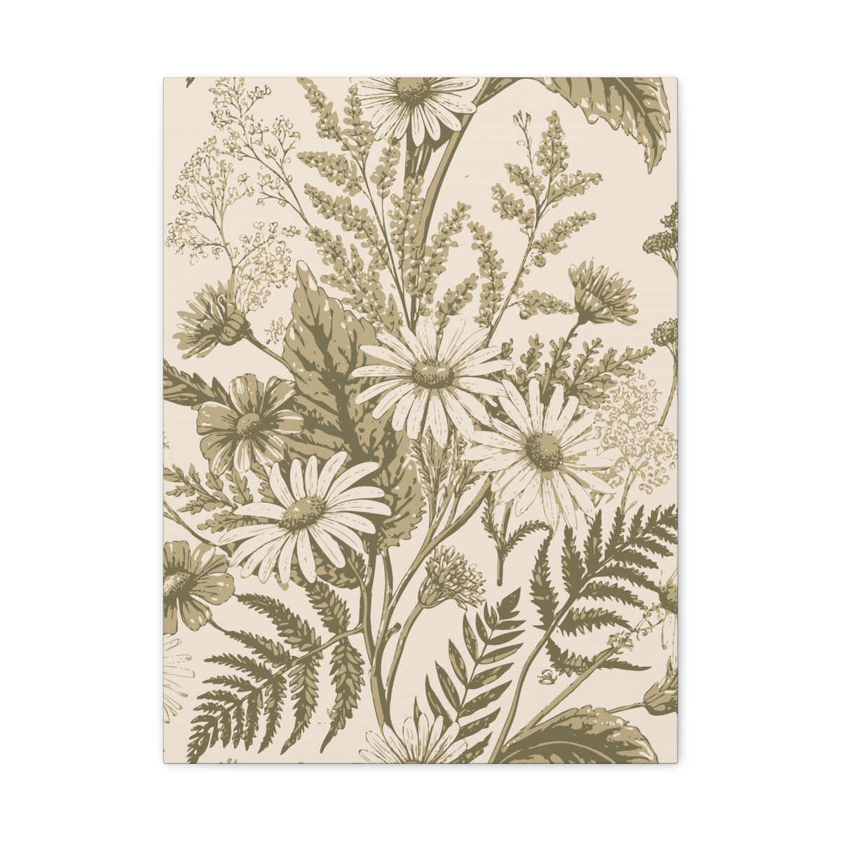 Wildflowers Pattern 153 - 18 in x 24 in Matte Canvas, Stretched, 1.25 in
