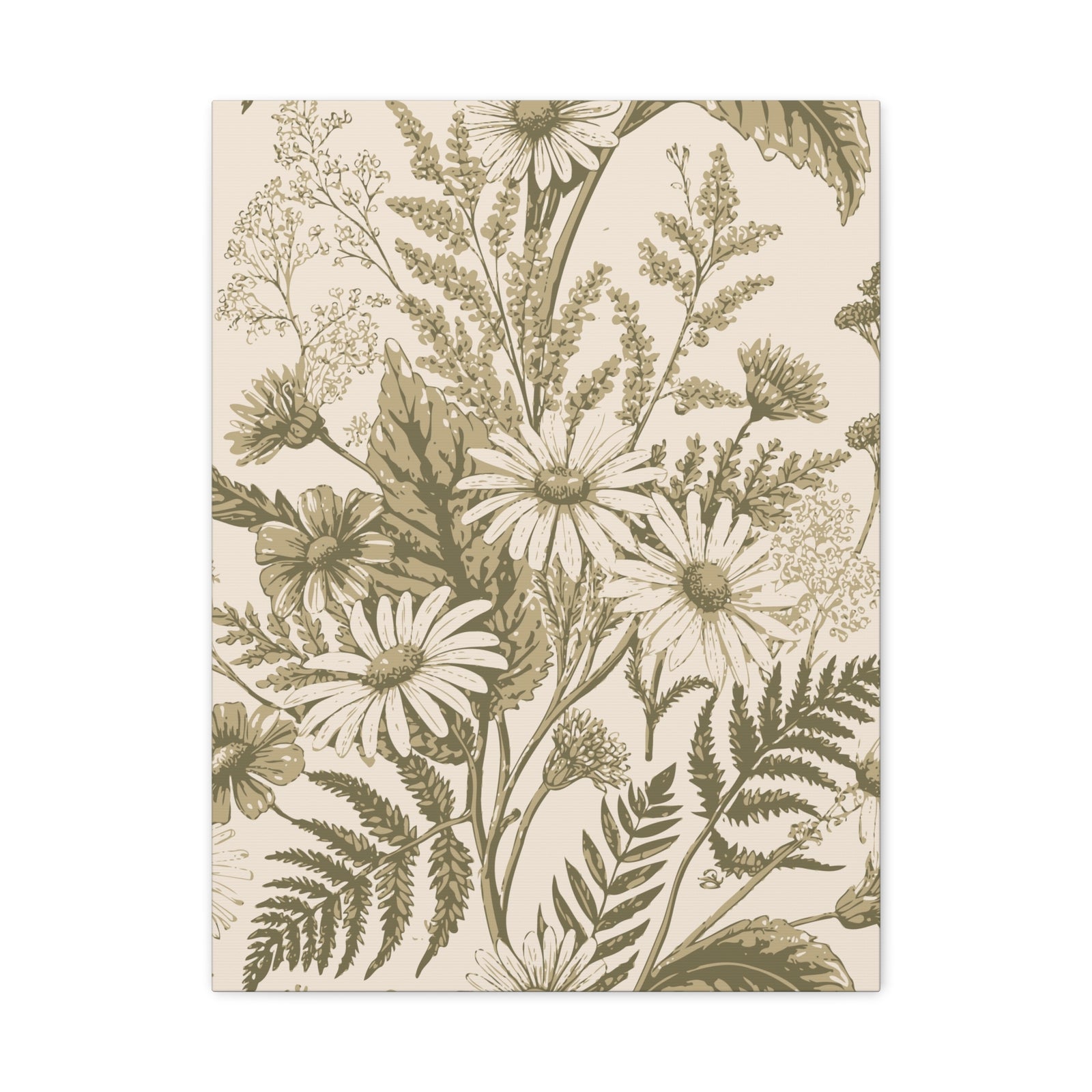 Wildflowers Pattern 153 - 18 in x 24 in Matte Canvas, Stretched, 1.25 in