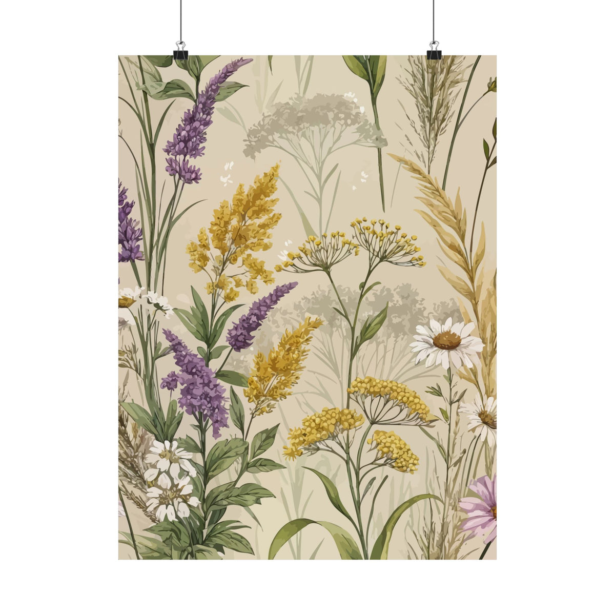 Wildflowers Pattern 130 - 18 in x 24 in Matte Poster