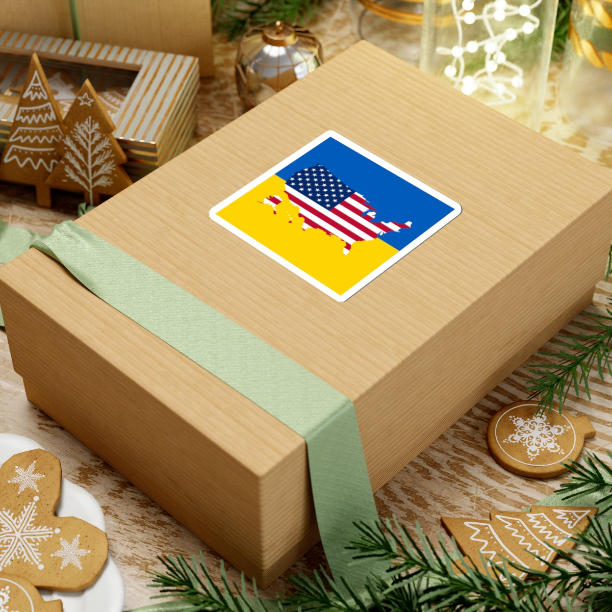 Ukrainian-American - 3" x 3" Kiss-Cut Sticker