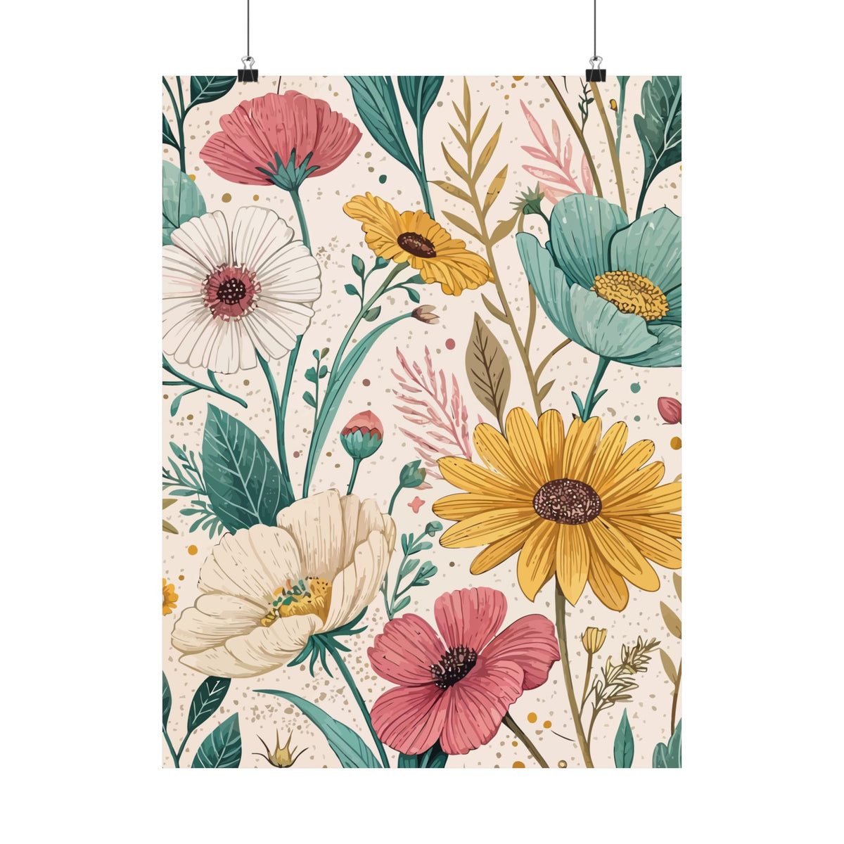 Wildflowers Pattern 108 - 18 in x 24 in Matte Poster
