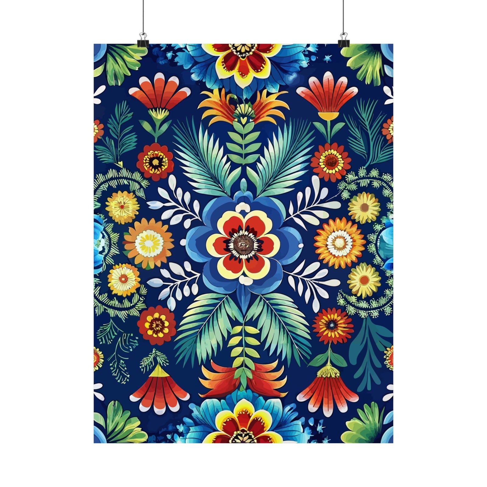 Folk Floral Pattern, Polish Inspired 04 - 18 in x 24 in Matte Poster