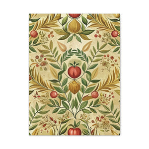 Folk Floral Pattern, Greek Inspired 02 - 18 in x 24 in Matte Canvas, Stretched, 1.25 in