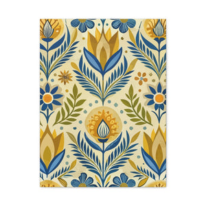 Folk Floral Pattern, Scandinavian Inspired 05 - 18 in x 24 in Matte Canvas, Stretched, 1.25 in
