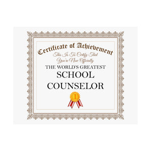 World's Greatest School Counselor - 14 in x 11 in Matte Poster