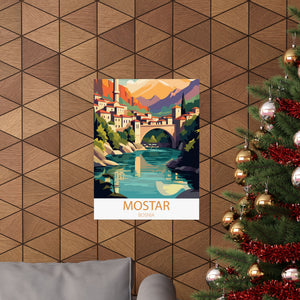 Famous Travel Destinations - Mostar, Bosnia - 18 in x 24 in Matte Poster