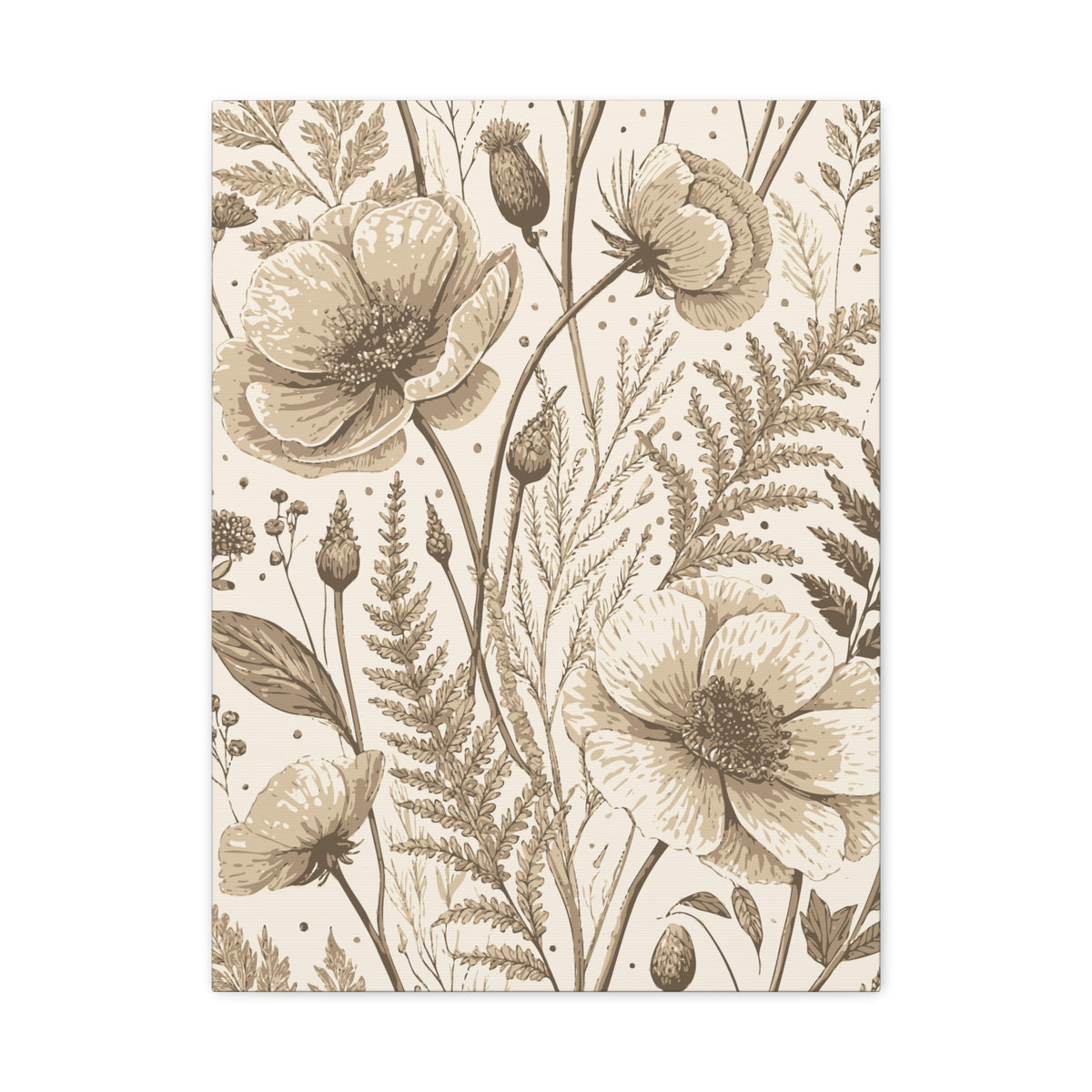 Wildflowers Pattern 099 - 18 in x 24 in Matte Canvas, Stretched, 1.25 in