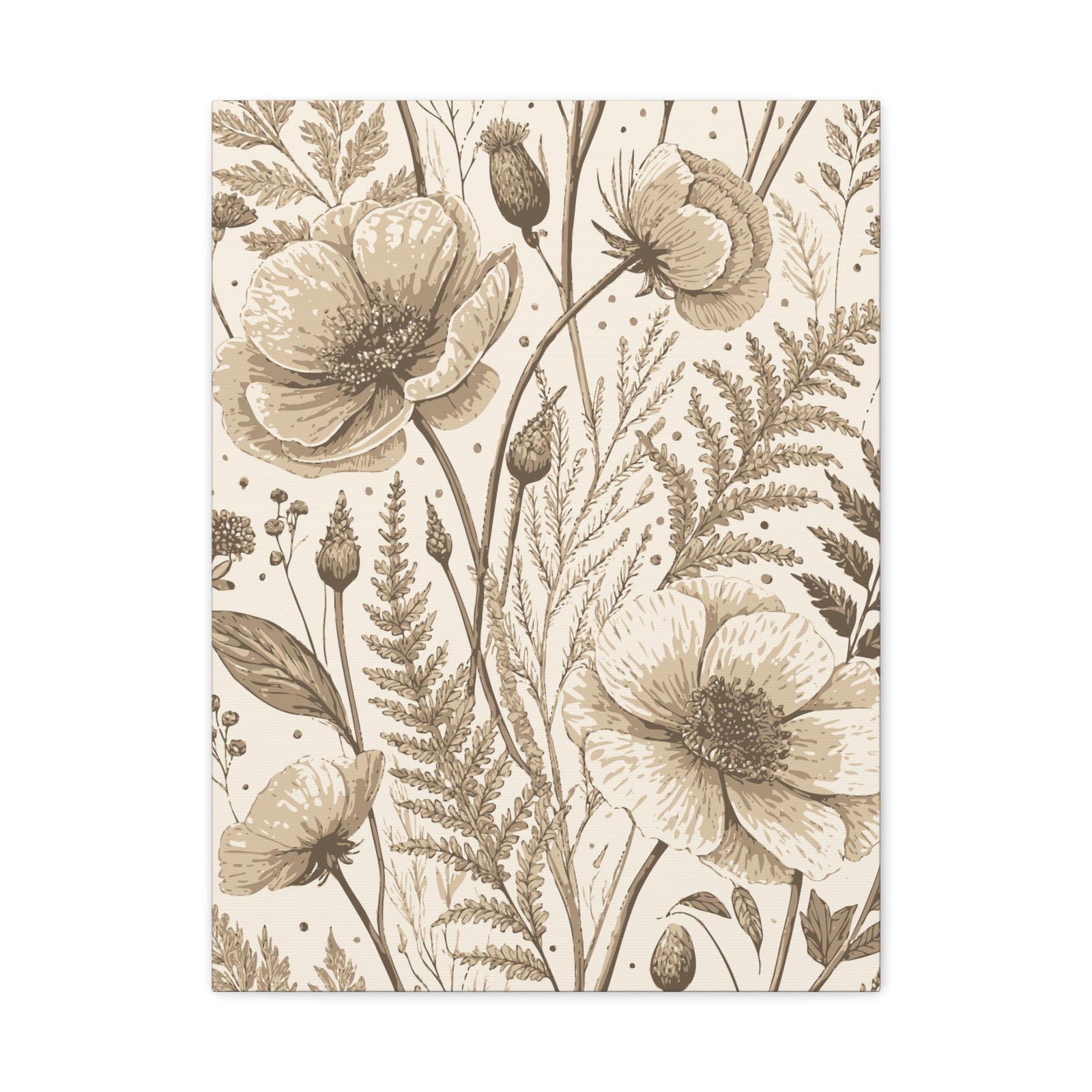 Wildflowers Pattern 099 - 18 in x 24 in Matte Canvas, Stretched, 1.25 in