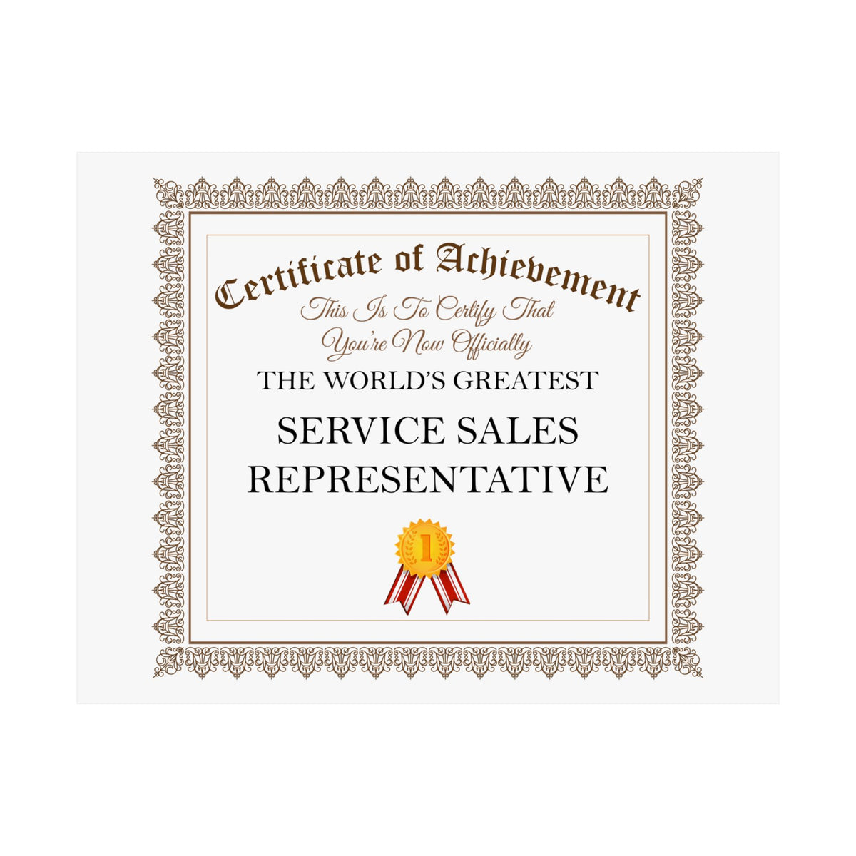World's Greatest Service Sales Representative - 14 in x 11 in Matte Poster