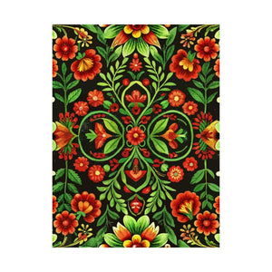 Folk Floral Pattern, Hungarian Inspired 04 - 18 in x 24 in Matte Poster