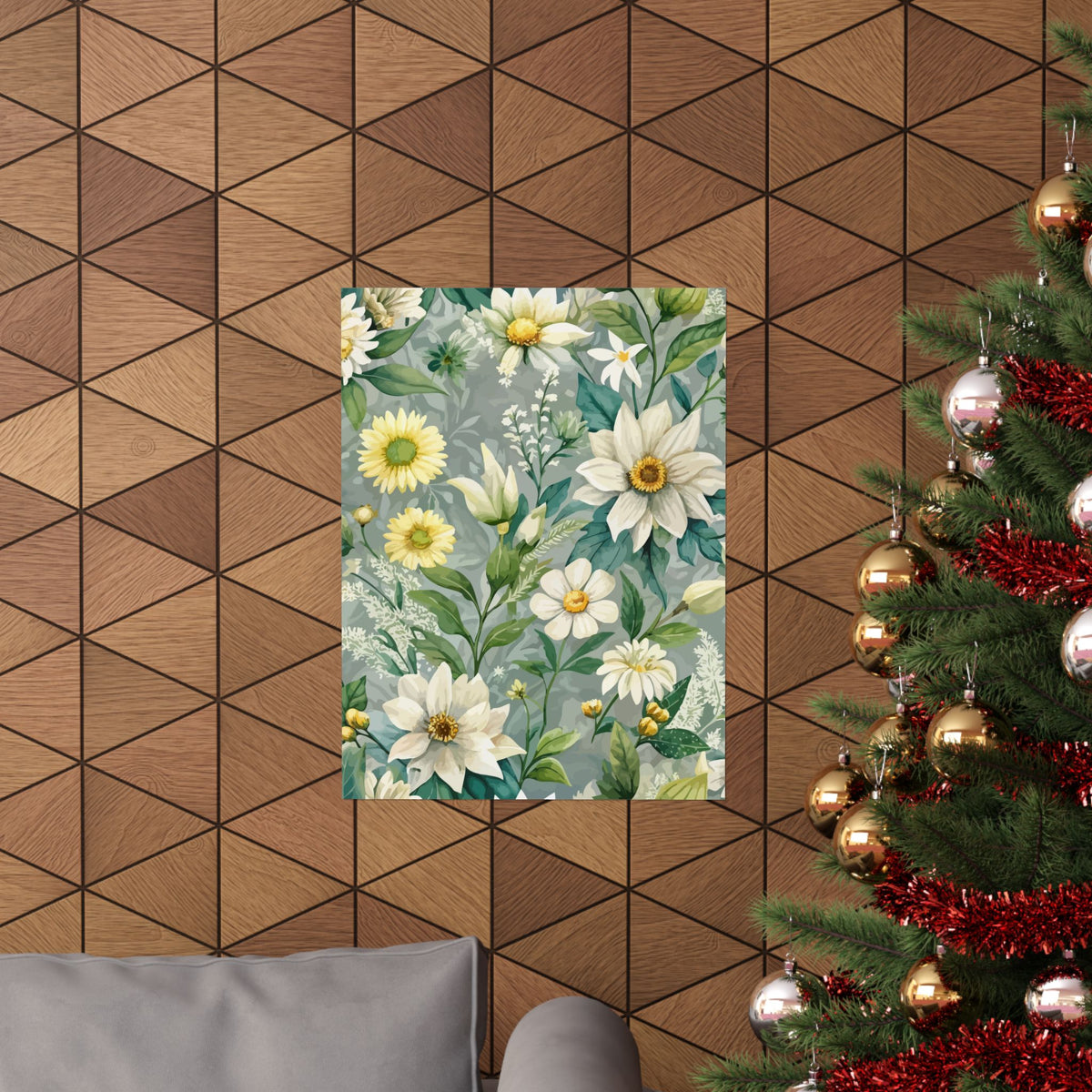 Folk Floral Pattern, Alpine Inspired 04 - 18 in x 24 in Matte Poster