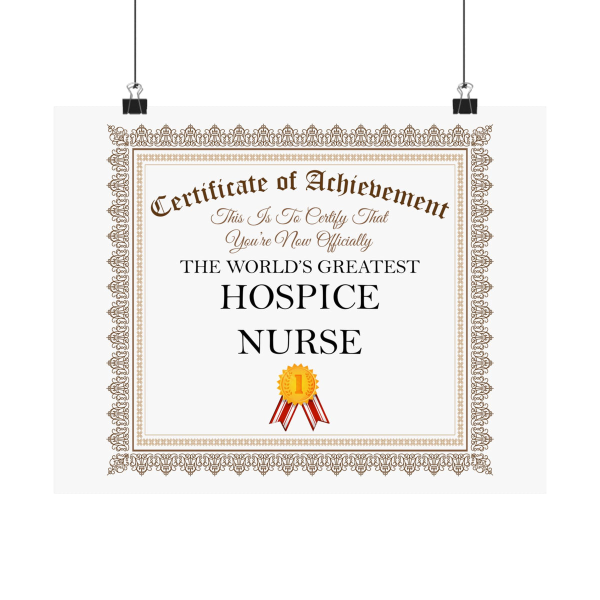 World's Greatest Hospice Nurse - 14 in x 11 in Matte Poster