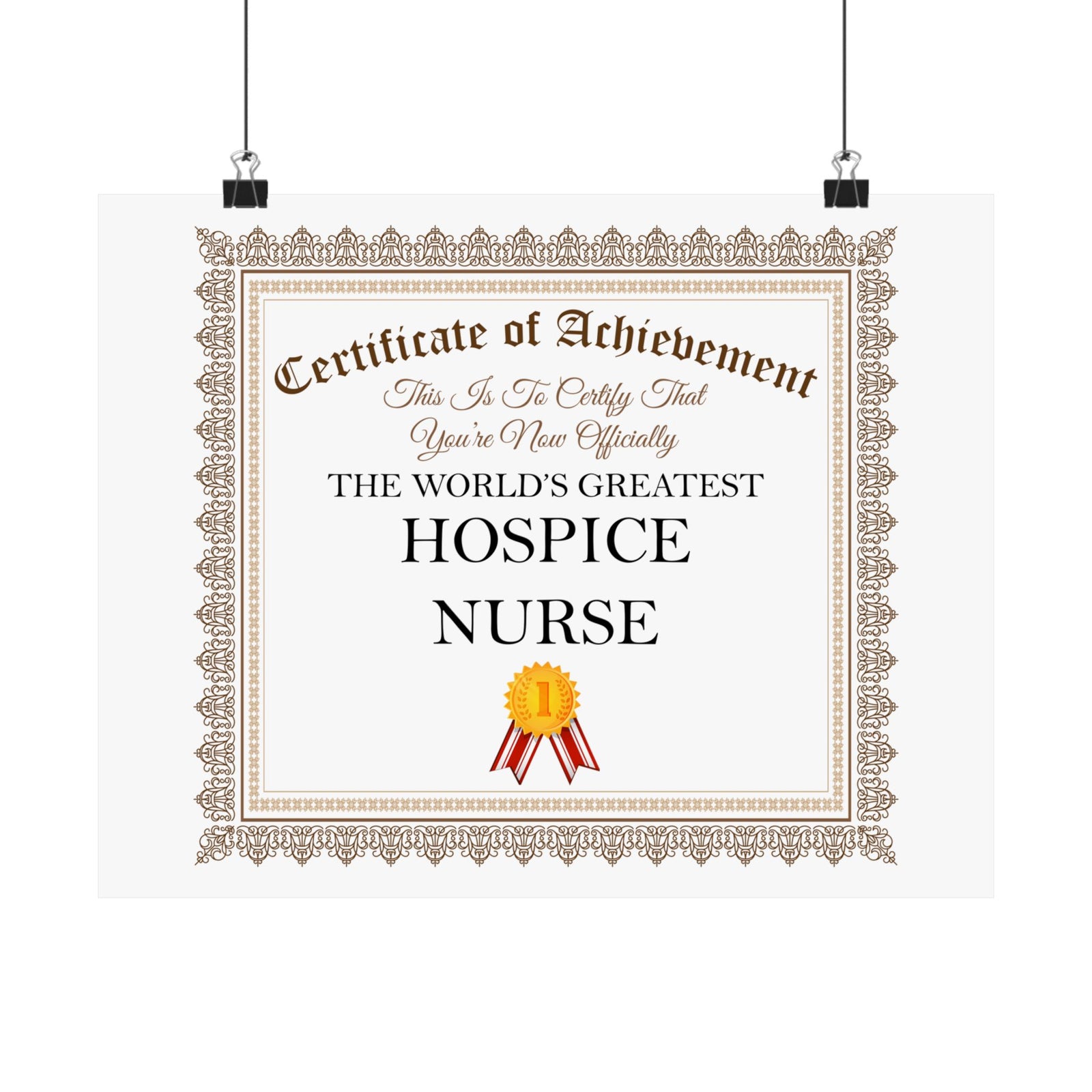World's Greatest Hospice Nurse - 14 in x 11 in Matte Poster