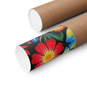 Mexican Floral Fiesta Pattern 035 - 18 in x 24 in Matte Poster