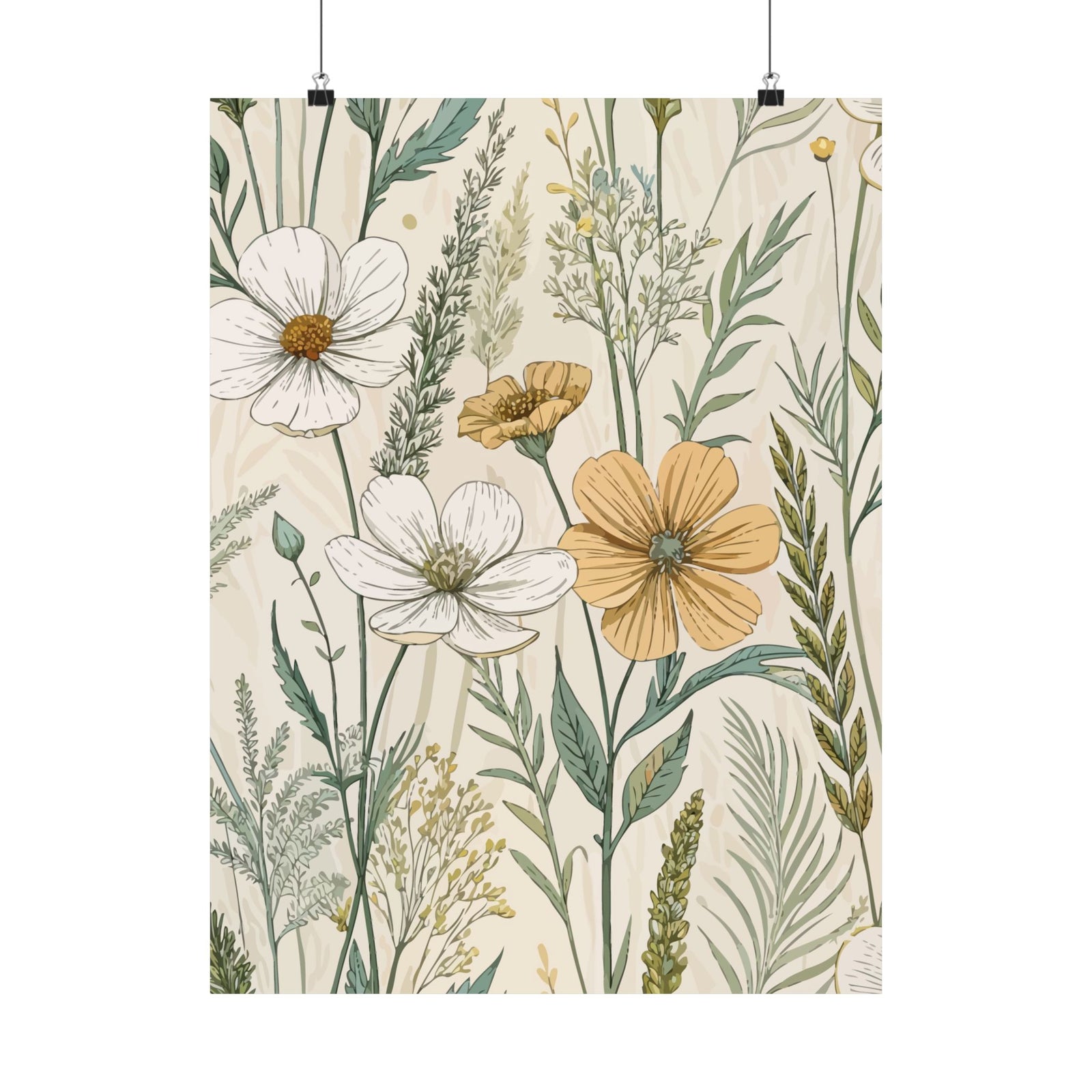 Wildflowers Pattern 041 - 18 in x 24 in Matte Poster