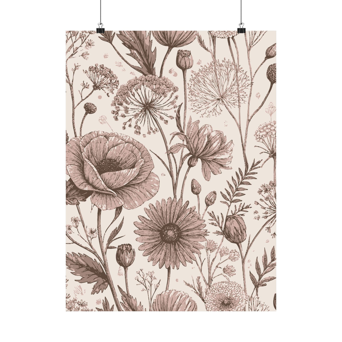 Wildflowers Pattern 124 - 18 in x 24 in Matte Poster