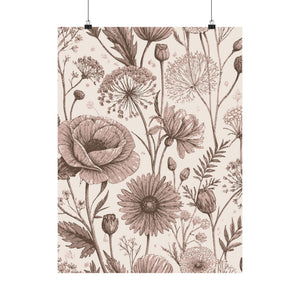 Wildflowers Pattern 124 - 18 in x 24 in Matte Poster