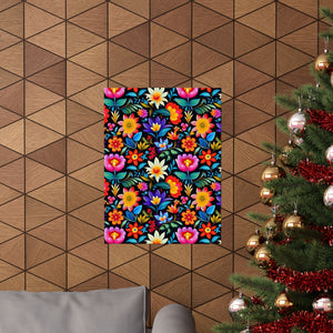 Mexican Floral Fiesta Pattern 036 - 18 in x 24 in Matte Poster