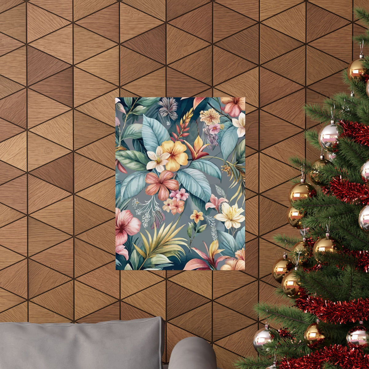 Folk Floral Pattern, Balinese Inspired 08 - 18 in x 24 in Matte Poster