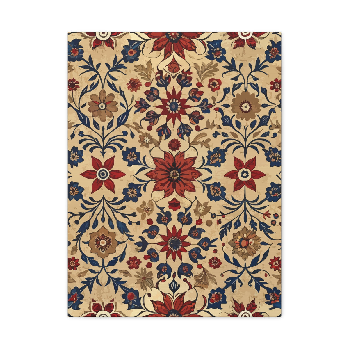 Folk Floral Pattern, Moroccan Inspired 10 - 18 in x 24 in Matte Canvas, Stretched, 1.25 in