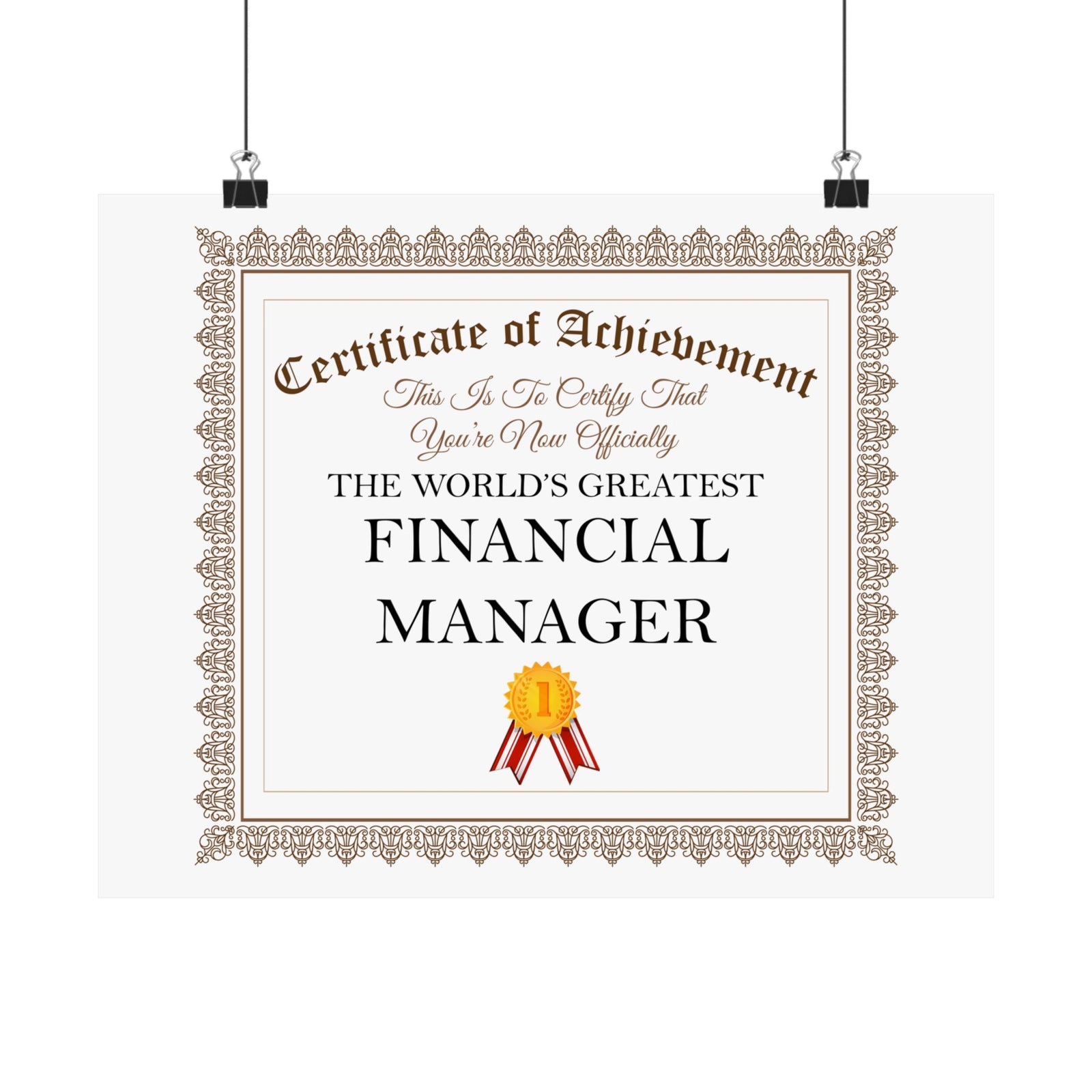 World's Greatest Financial Manager - 14 in x 11 in Matte Poster
