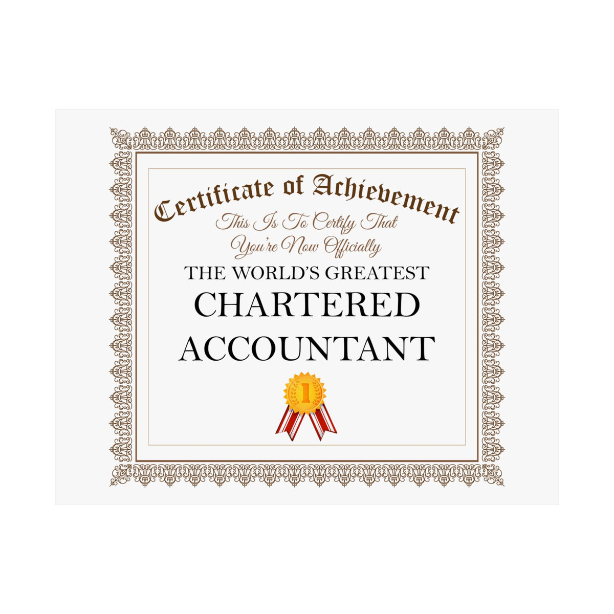 World's Greatest Chartered Accountant - 14 in x 11 in Matte Poster