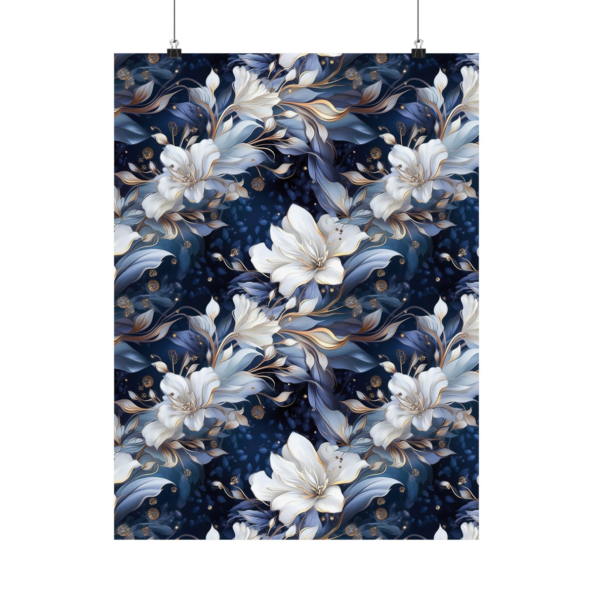 Nocturnal Bloom Pattern 005 - 18 in x 24 in Matte Poster
