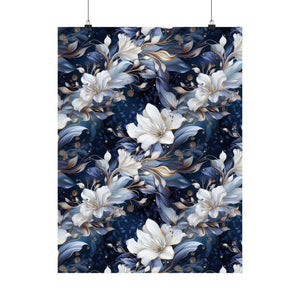 Nocturnal Bloom Pattern 005 - 18 in x 24 in Matte Poster