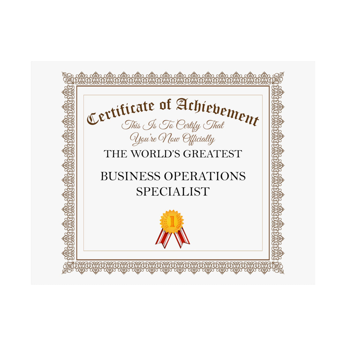World's Greatest Business Operations Specialist - 14 in x 11 in Matte Poster