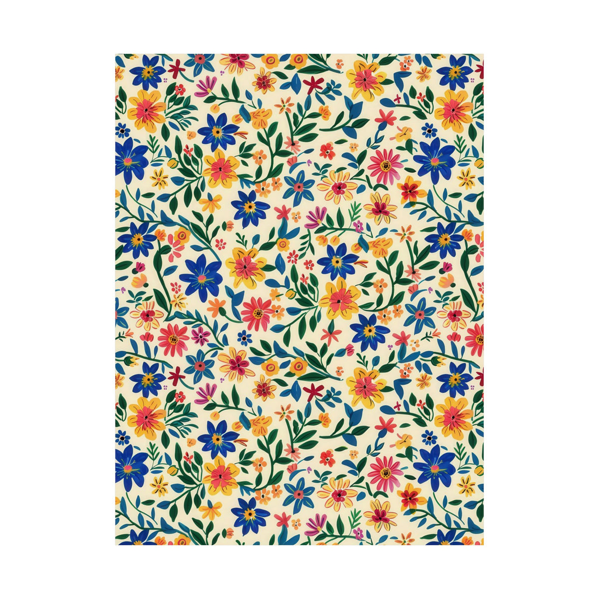 Mexican Floral Fiesta Pattern 006 - 18 in x 24 in Matte Poster