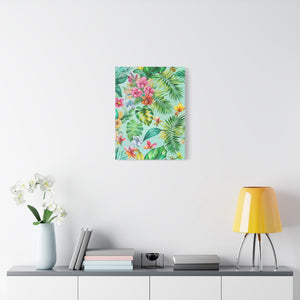 Folk Floral Pattern, Caribbean Inspired 02 - 18 in x 24 in Matte Canvas, Stretched, 1.25 in