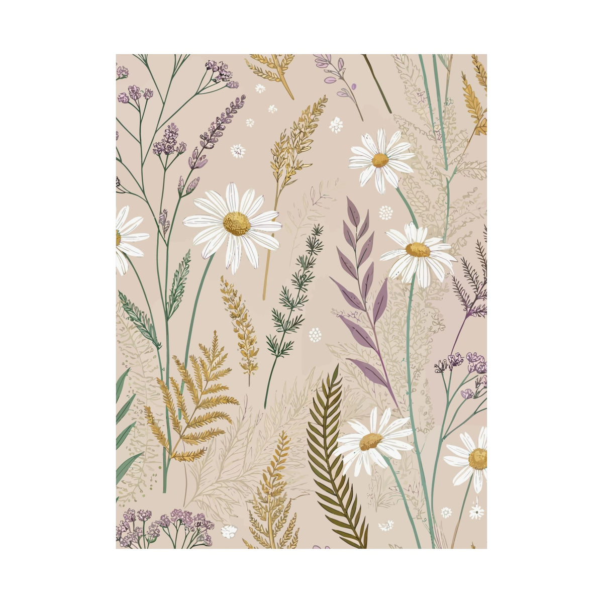 Wildflowers Pattern 063 - 18 in x 24 in Matte Poster