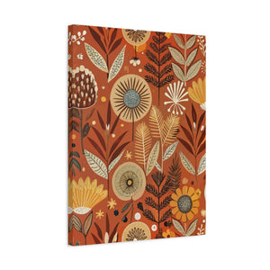 Folk Floral Pattern, African Inspired 02 - 18 in x 24 in Matte Canvas, Stretched, 1.25 in