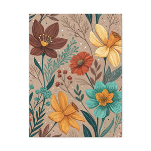 Wildflowers Pattern 172 - 18 in x 24 in Matte Canvas, Stretched, 1.25 in