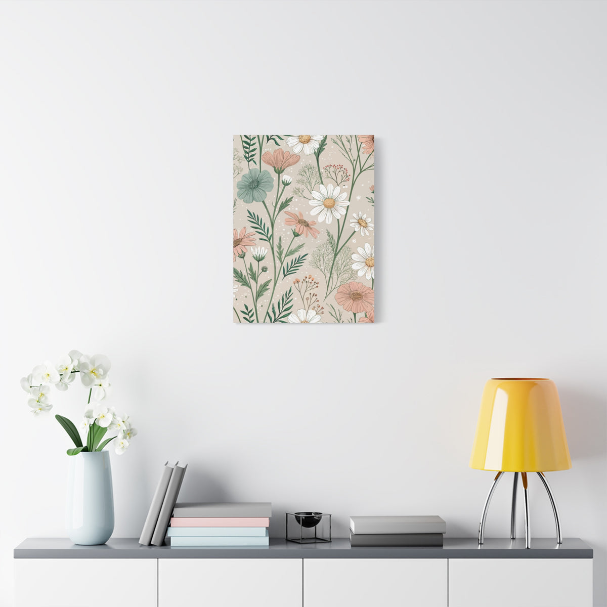 Wildflowers Pattern 143 - 18 in x 24 in Matte Canvas, Stretched, 1.25 in