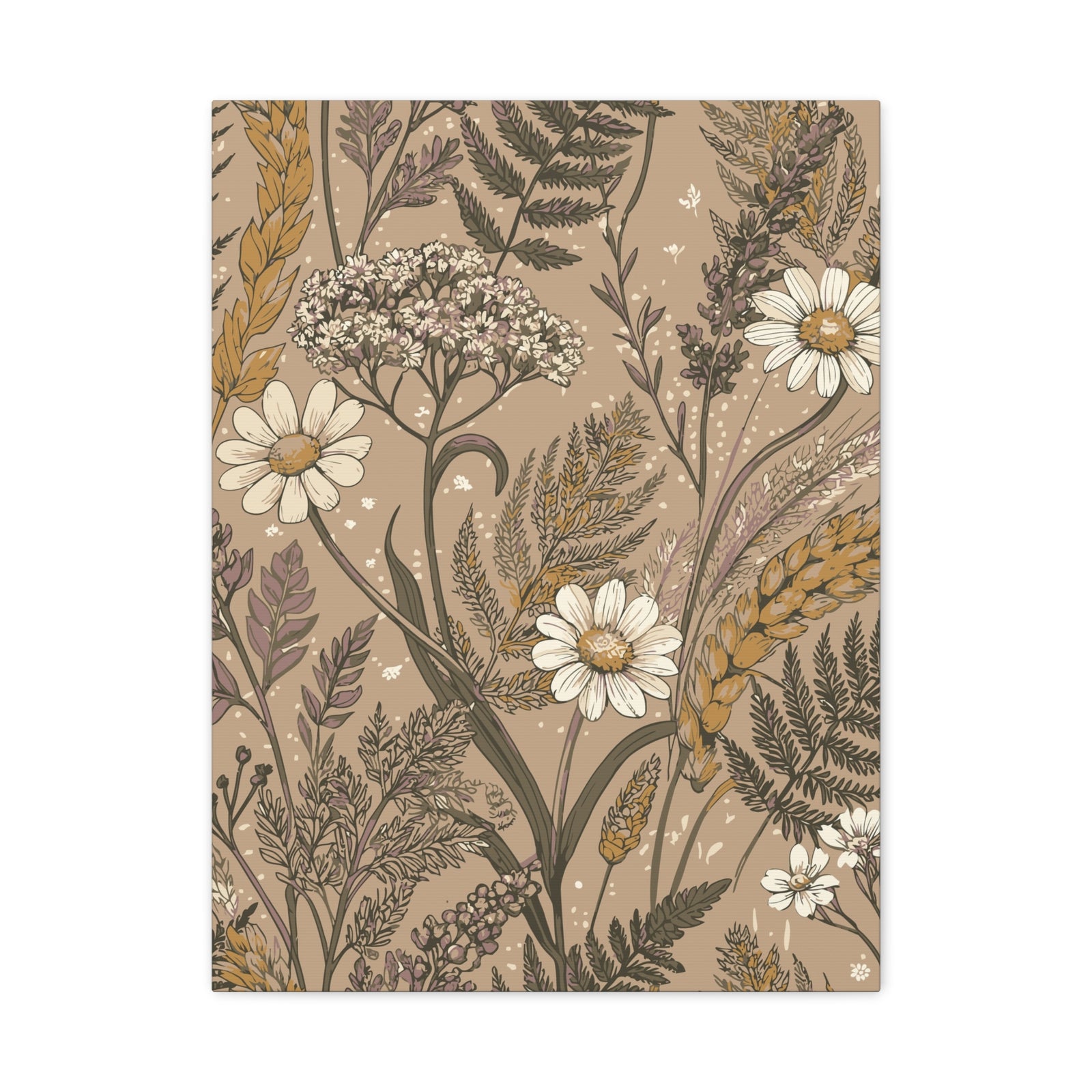 Wildflowers Pattern 080 - 18 in x 24 in Matte Canvas, Stretched, 1.25 in