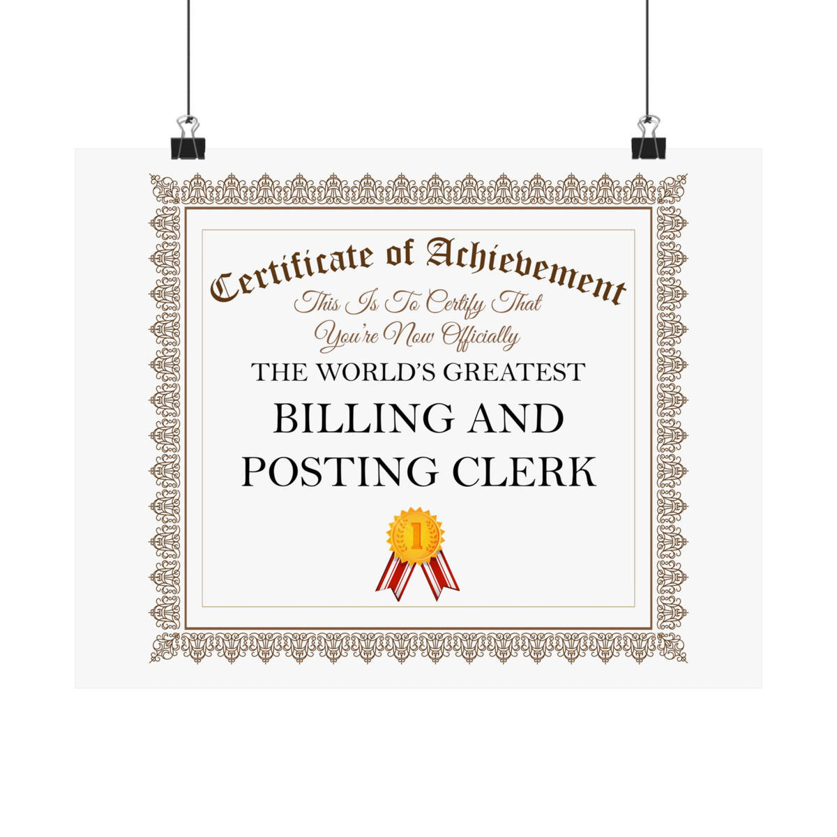 World's Greatest Billing and Posting Clerk - 14 in x 11 in Matte Poster