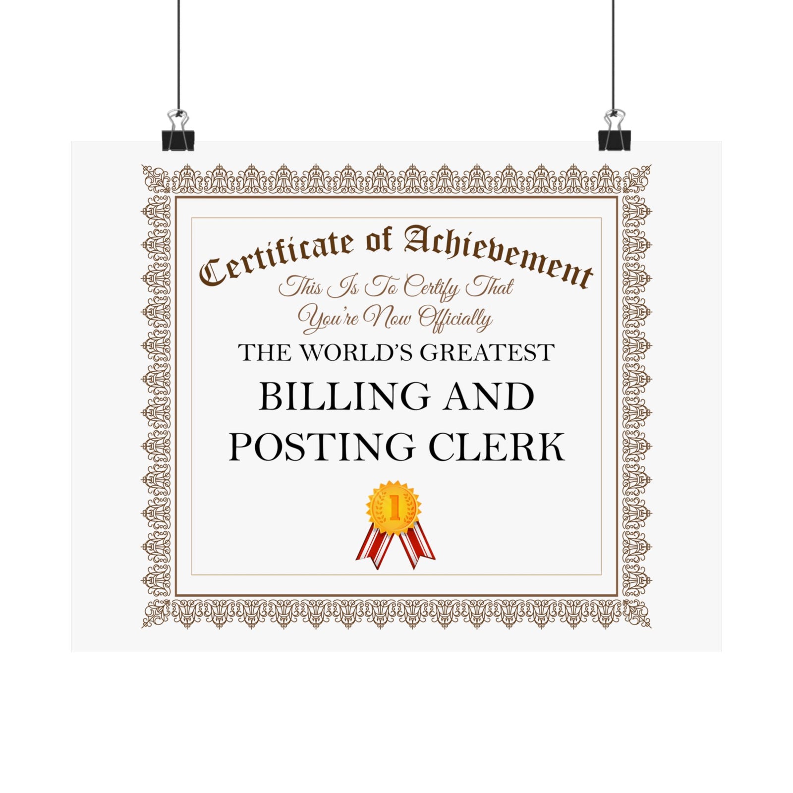 World's Greatest Billing and Posting Clerk - 14 in x 11 in Matte Poster