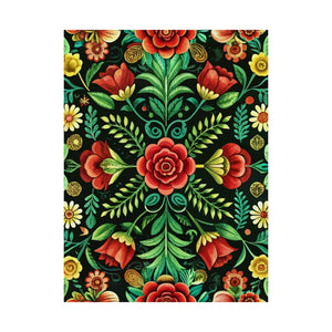 Folk Floral Pattern, Hungarian Inspired 06 - 18 in x 24 in Matte Poster