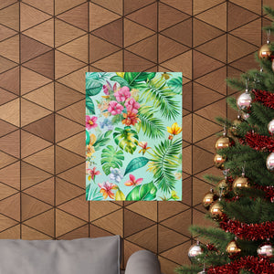 Folk Floral Pattern, Caribbean Inspired 02 - 18 in x 24 in Matte Poster