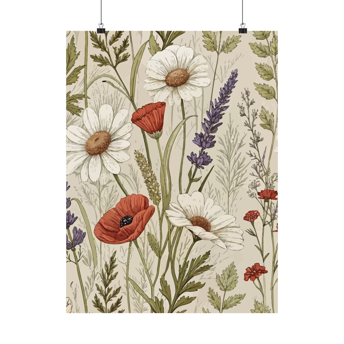 Wildflowers Pattern 128 - 18 in x 24 in Matte Poster