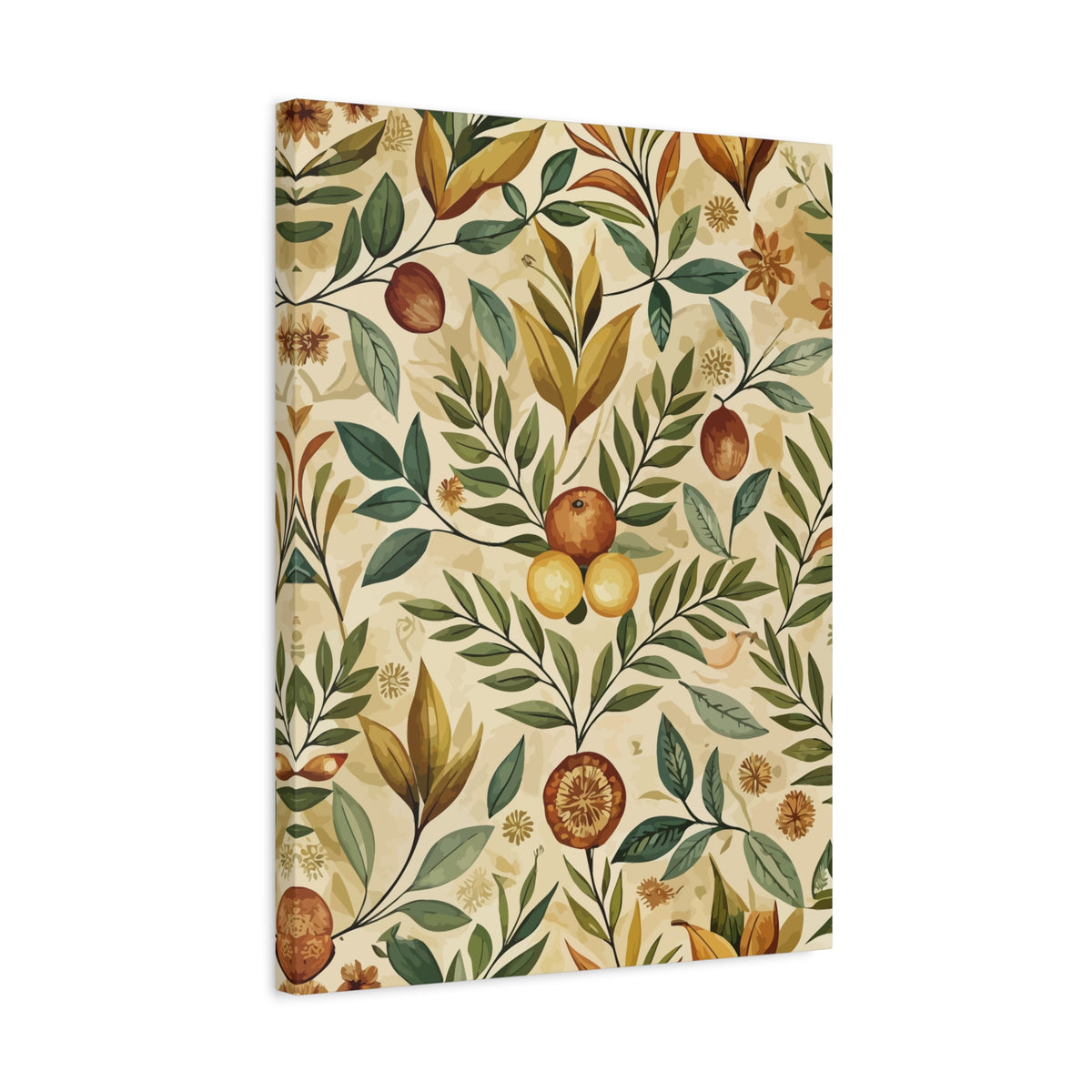 Folk Floral Pattern, Greek Inspired 01 - 18 in x 24 in Matte Canvas, Stretched, 1.25 in