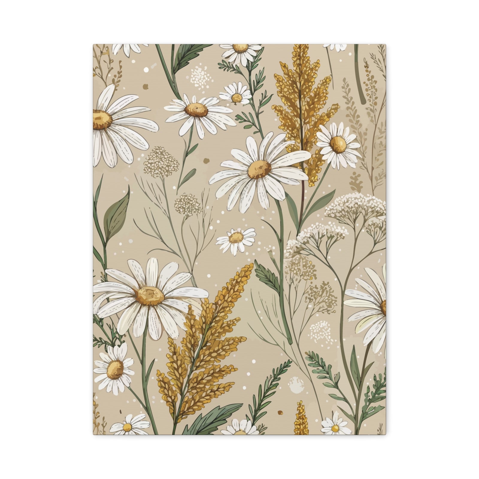 Wildflowers Pattern 137 - 18 in x 24 in Matte Canvas, Stretched, 1.25 in