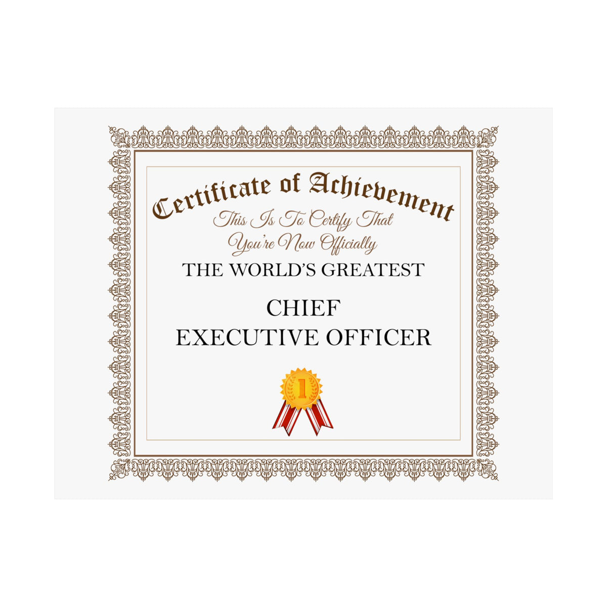 World's Greatest Chief Executive Officer - 14 in x 11 in Matte Poster