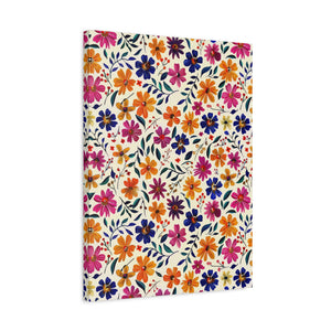 Mexican Floral Fiesta Pattern 008 - 18 in x 24 in Matte Canvas, Stretched, 1.25 in