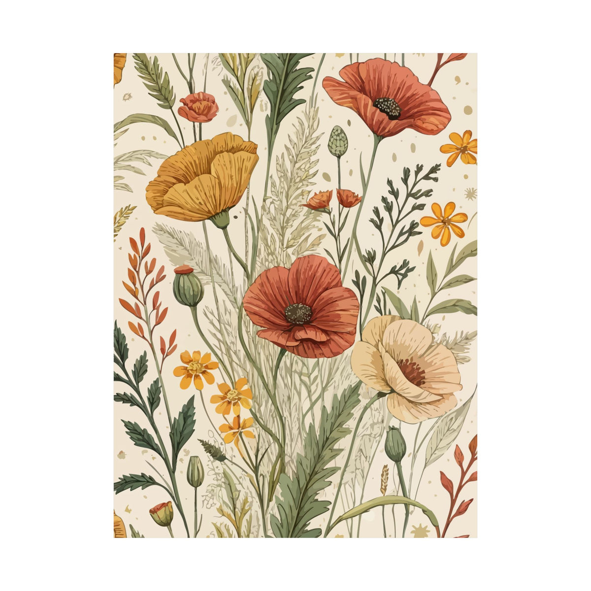 Wildflowers Pattern 008 - 18 in x 24 in Matte Poster