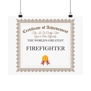 World's Greatest Firefighter - 14 in x 11 in Matte Poster